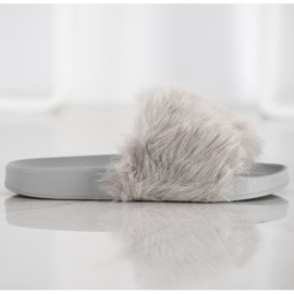 SHELOVET Papuci din cauciuc cu blană gri 1