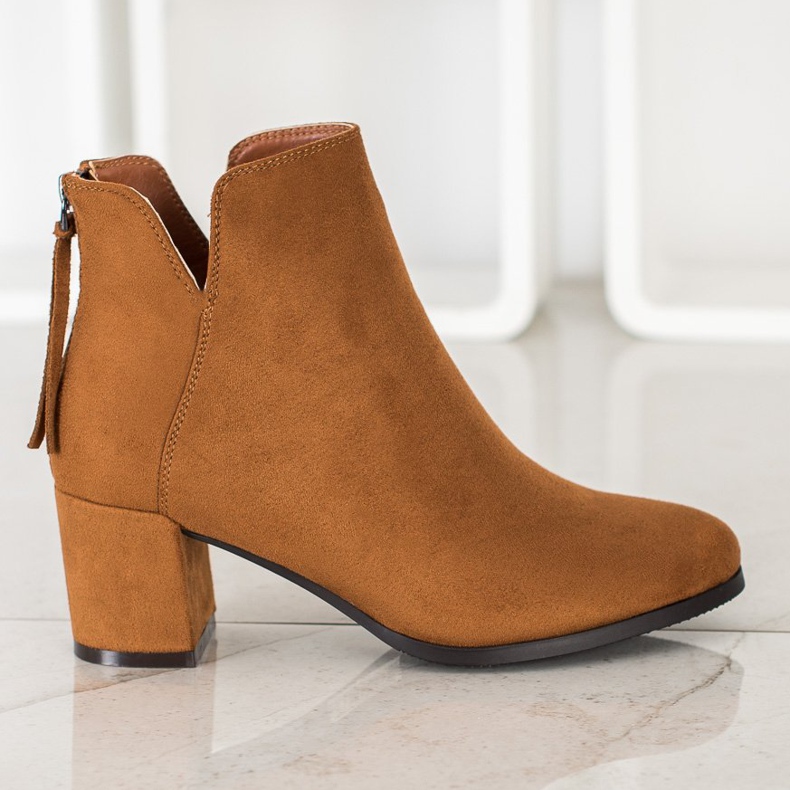 Cizme cu fermoar VINCEZA maro 2