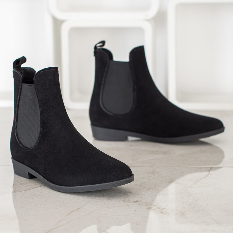 Bona Cizme Chelsea din piele de căprioară negru 1