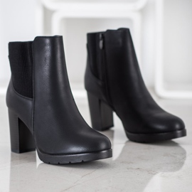 J. Star Cizme elegante cu toc negru 1