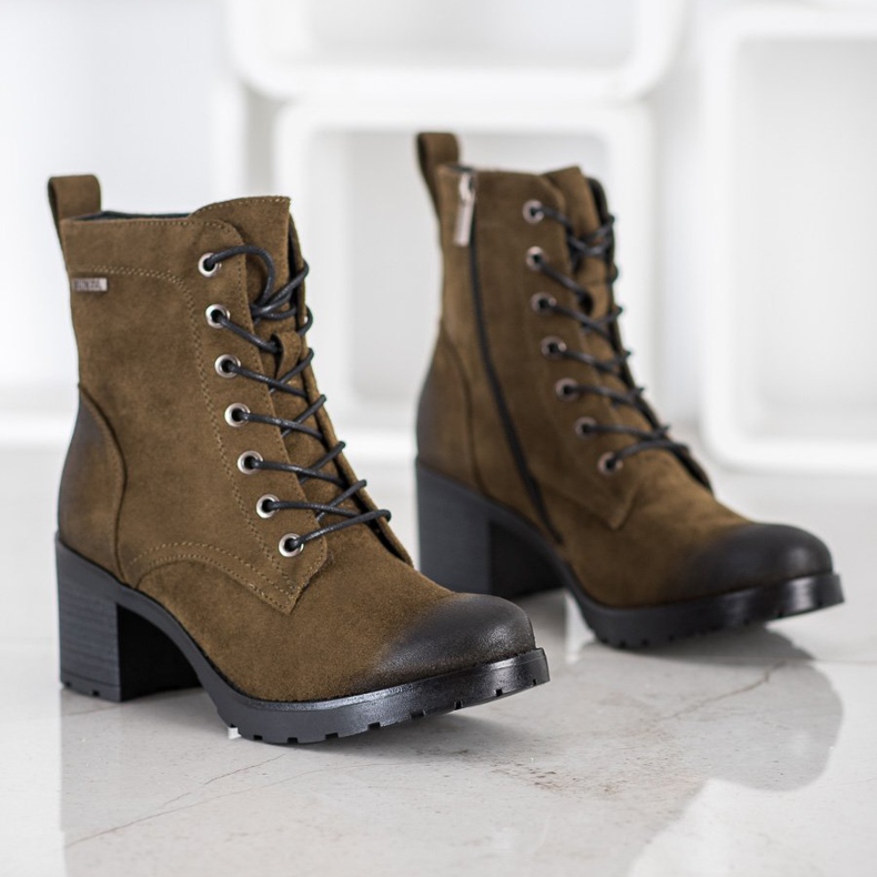 Cizme din piele de căprioară VINCEZA multicolor verde 1