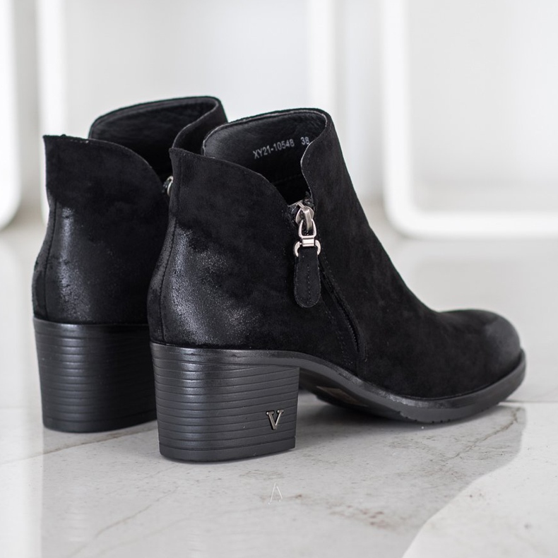 Cizme din piele de căprioară VINCEZA negru 2