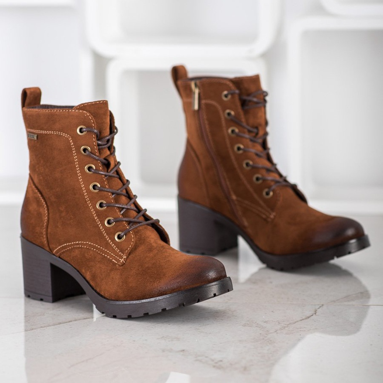 Cizme din piele de căprioară VINCEZA maro 1