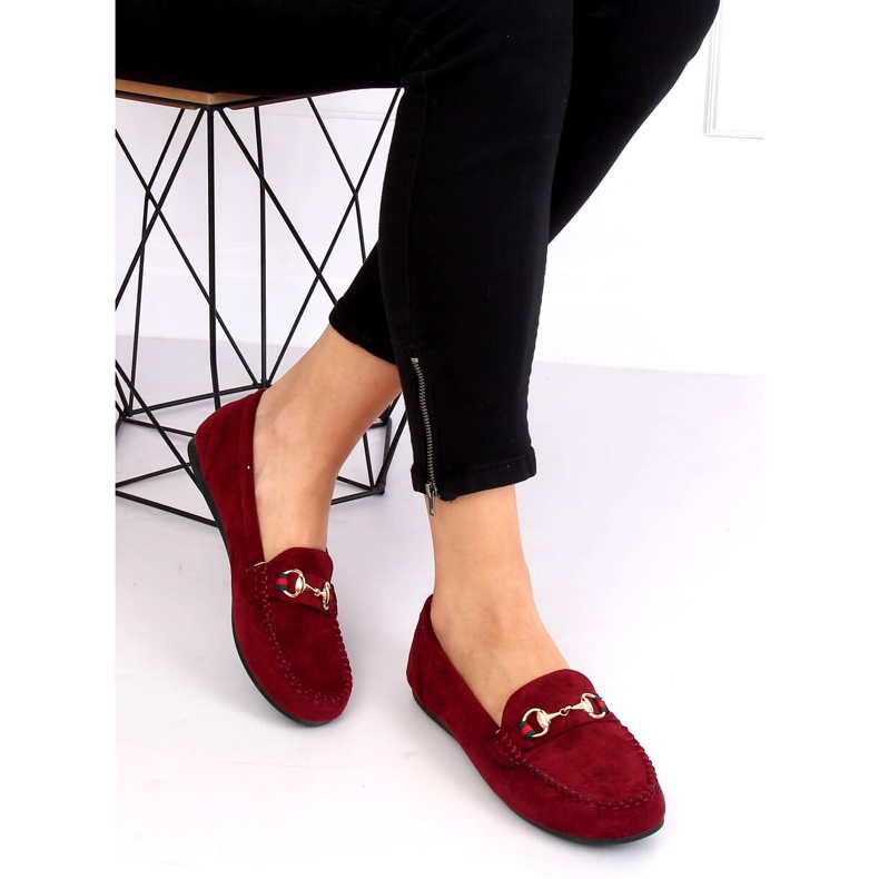 Mocasini dama bordeaux CH-1M16 Wine Red roșu multicolor 2