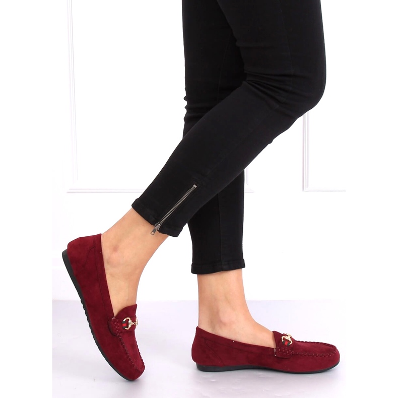 Mocasini dama bordeaux CH-1M16 Wine Red roșu multicolor 1