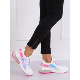 Încălțăminte de sport albă pentru femei F-3336 ALB / FUSHIA roz 2