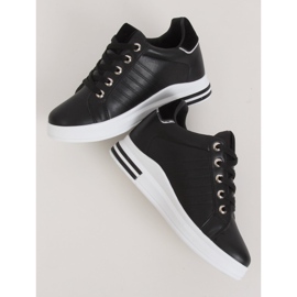 Adidași negri R78 negri pe o pană ascunsă negru 2 Adidași negri R78 negri pe o pană ascunsă negru 2