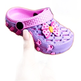 NEWS Papuci pentru copii Foam Crocs Violet Bow Susan roz 2