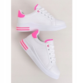 Adidași de damă albi LG20 WHITE / ROSE roz 1