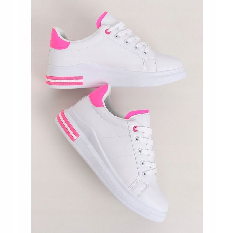 Adidași de damă albi LG20 WHITE / ROSE roz 1