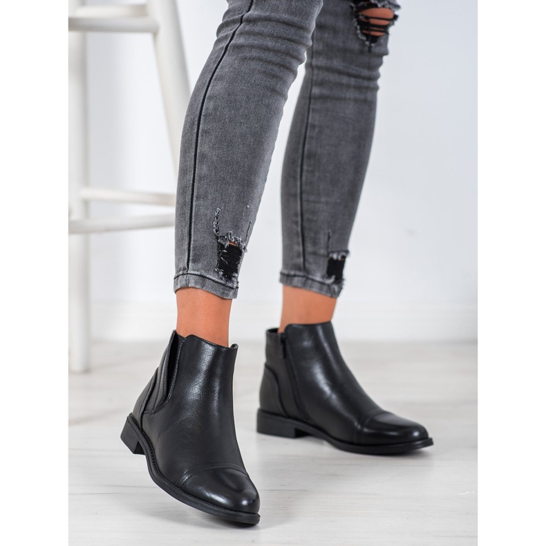 J. Star Cizme elegante pe toc plat negru 1 J. Star Cizme elegante pe toc plat negru 1