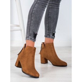 Cizme cu fermoar VINCEZA maro 1