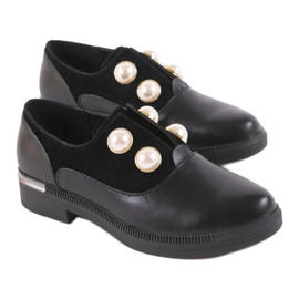 Pantofi negri pentru femei cu perle C17-5987 negru 1 Pantofi negri pentru femei cu perle C17-5987 negru 1