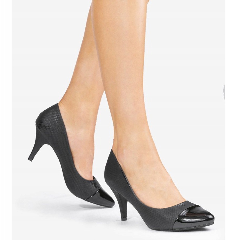 Pompe negre pe călcâiul YS-437 negru 2