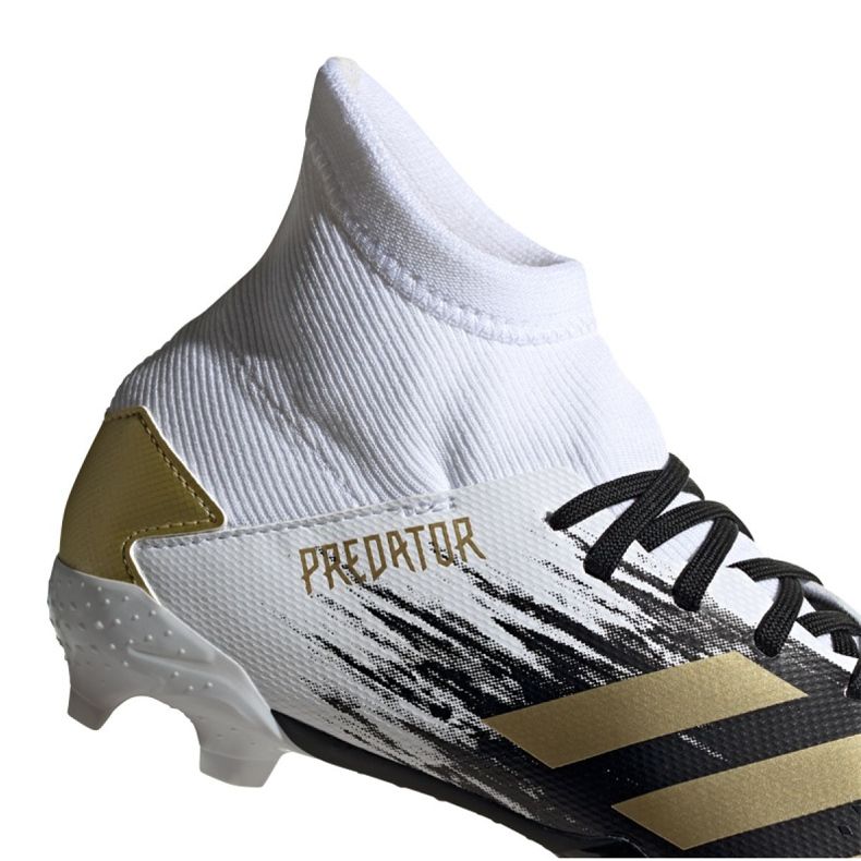 Ghete de fotbal Adidas Predator 20.3 Fg Jr FW9215 gri / argintiu, alb, negru, auriu alb 2
