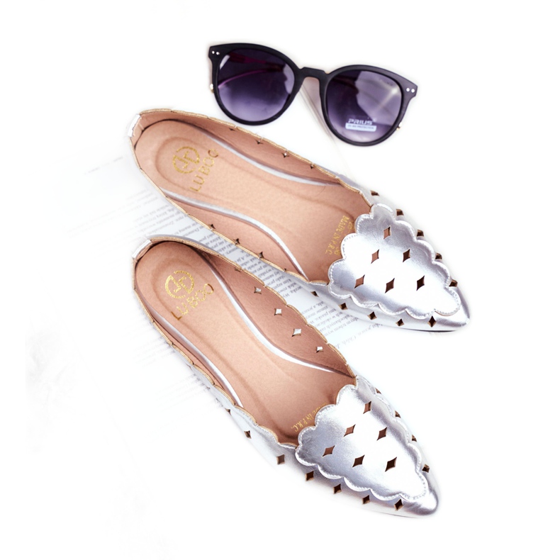 Balerini Lu Boo pentru femei Argintiu metalic Dianna 4