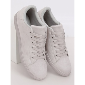 Adidași de damă gri de piele de căprioară 6301 2