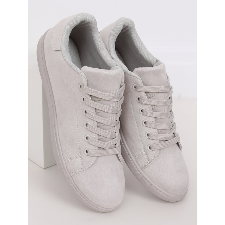 Adidași de damă gri de piele de căprioară 6301 2