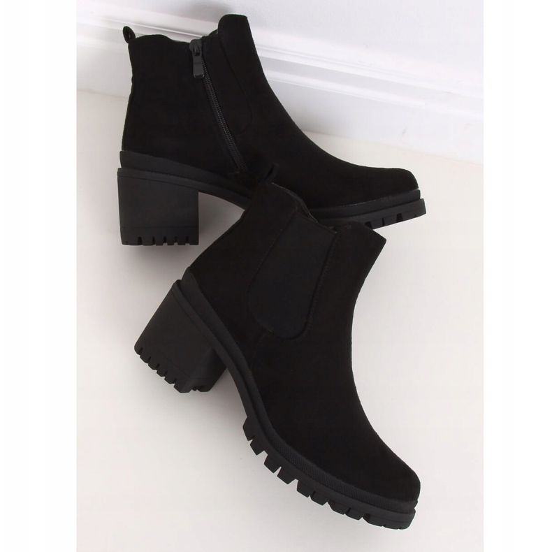 Cizme negre cu toc lat XJ-25 Negru 1