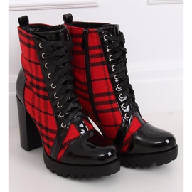 Cizme roșii cu tocuri în carouri NS080P Roșu roşu 2