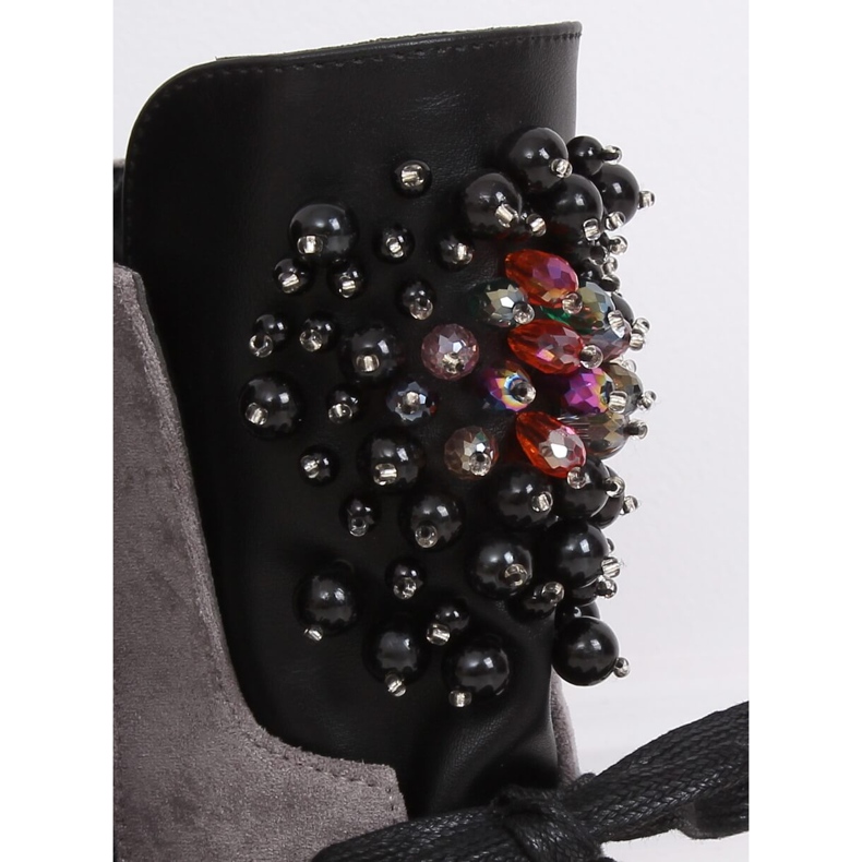 Cizme gri cu șireturi Gri gri NC1062 Gri 2