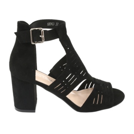 Sandale superioare Sergio Leone SK903 din piele de căprioară negru 6