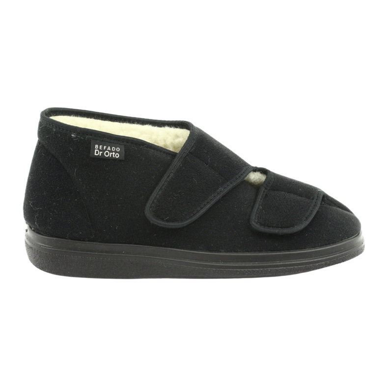 Dr.Orto Befado papuci caldi pentru barbati cu Velcro, pu 986M011, negru 6