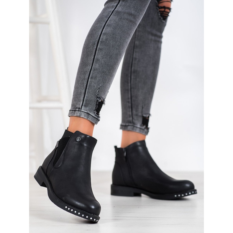 Goodin Cizme din piele ecologică negru 1