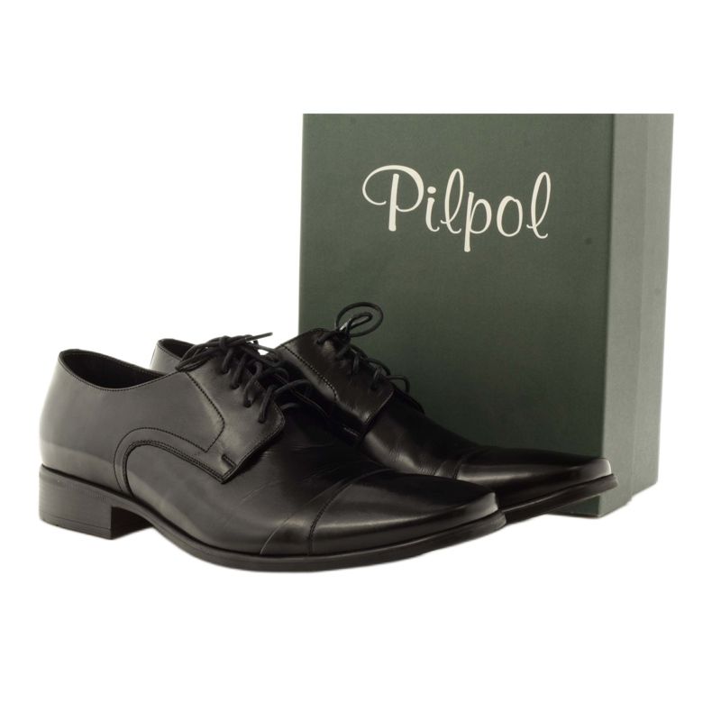 Pantofi clasici negri Pilpol L005 negru 4