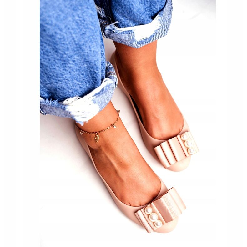 LU BOO Balerini din cauciuc Meliski Bows Beige Joleen bej 2