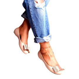 LU BOO Balerini din cauciuc Meliski Bows Beige Joleen bej 1