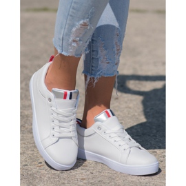 SHELOVET Adidași eleganți cu piele ecologică alb 2