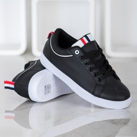 SHELOVET Adidași eleganți cu piele ecologică negru 1