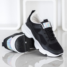 SHELOVET Adidași negri confortabili negru 1