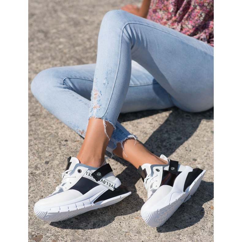 Marquiz Adidași eleganți alb negru 2