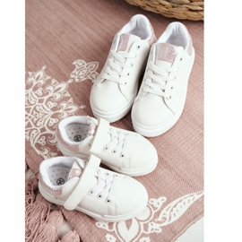 FRROCK Încălțăminte sport cu șiret Ilonka alb pentru copii roz 1