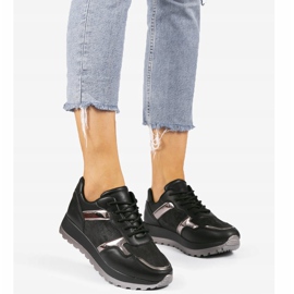 Adidași sport negri din piele ecologică 2019-447 negru 2