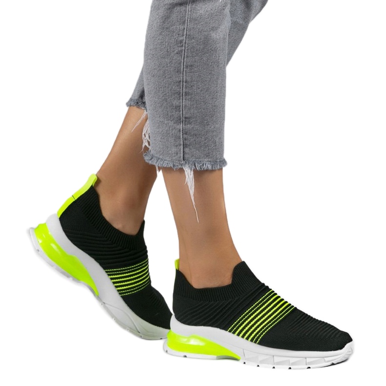 Încălțăminte de sport negru și verde 8087-SP 1