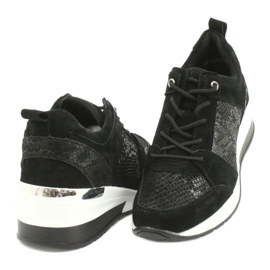 Încălțăminte sport pentru femei legată Filippo DP1505 / 20 neagră negru 3