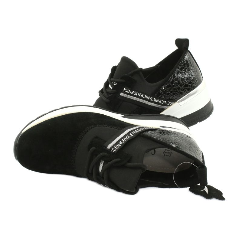 Filippo Pantofi sport din piele Slipony DP1388 / 20 BK Nice negru argint 4