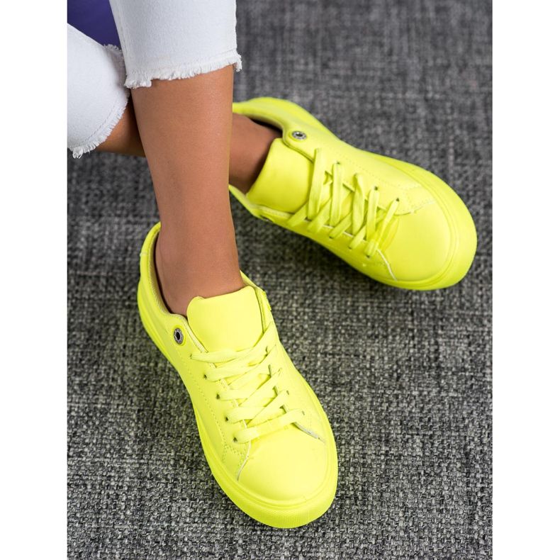 SHELOVET Adidași cu piele ecologică galben 1