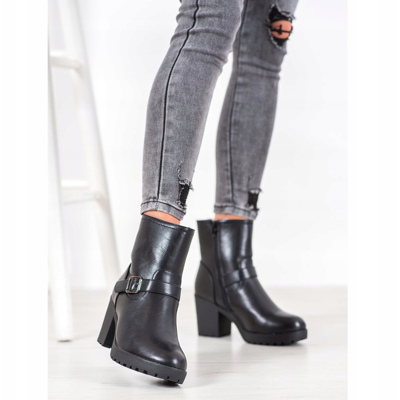 J. Star Cizme la modă pe platformă negru 1