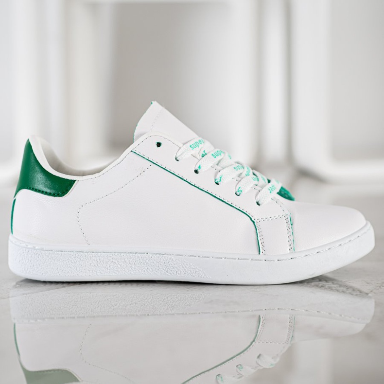 SHELOVET Pantofi sport la modă alb verde 2