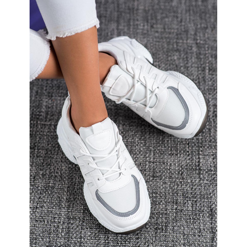 SHELOVET Adidași confortabili cu plasă alb 2