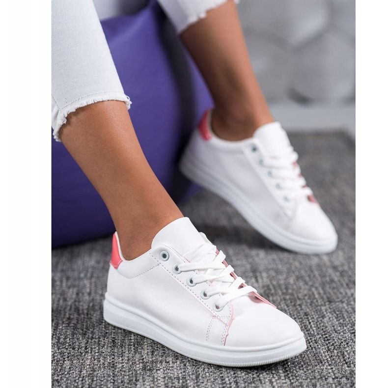 SHELOVET Pantofi sport clasici alb roz 1
