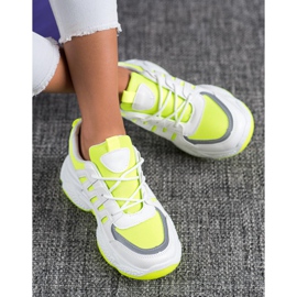 SHELOVET Adidași confortabili cu plasă alb galben 2