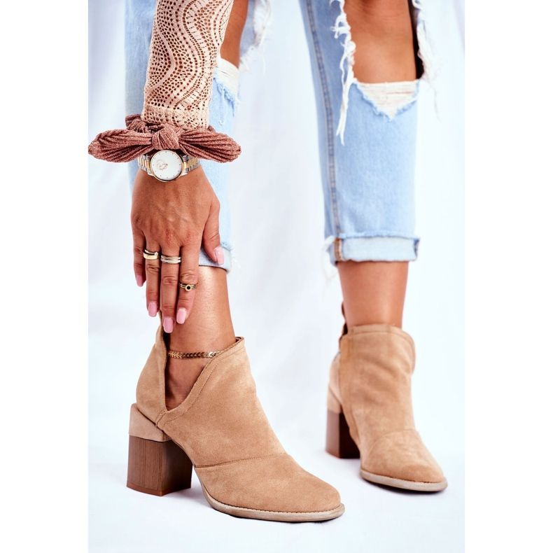 MSMG Cizme de damă pentru femei Beige Cut Meliori bej 1