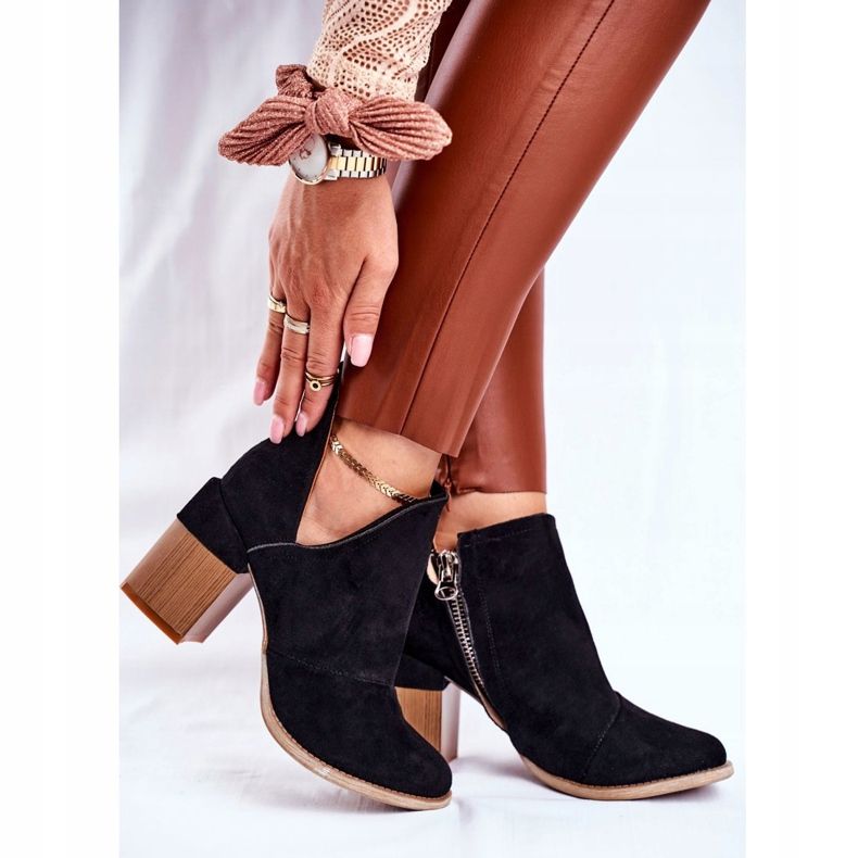 MSMG Cizme de damă pe toc tăiate Meliori negru 2