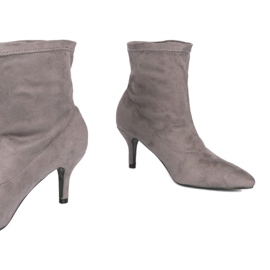 Botine gri pe știft, slip-on F183 2