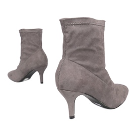 Botine gri pe știft, slip-on F183 1